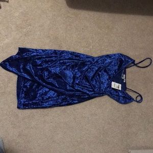 Blue Velvet Bodycon Mini Dress